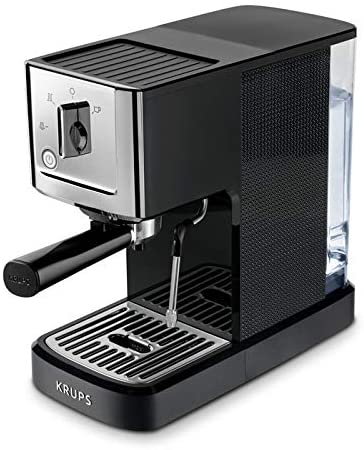 KRUPS XP344C51 Professional Coffee Maker Calvi Steam and Pump Compact Espresso Machine, 1-Liter, Black